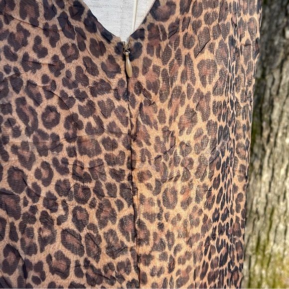 Handmade Leopard Print Crepe Scoop Neck Maxi Dress Size XL - 2XL - Picture 5 of 8